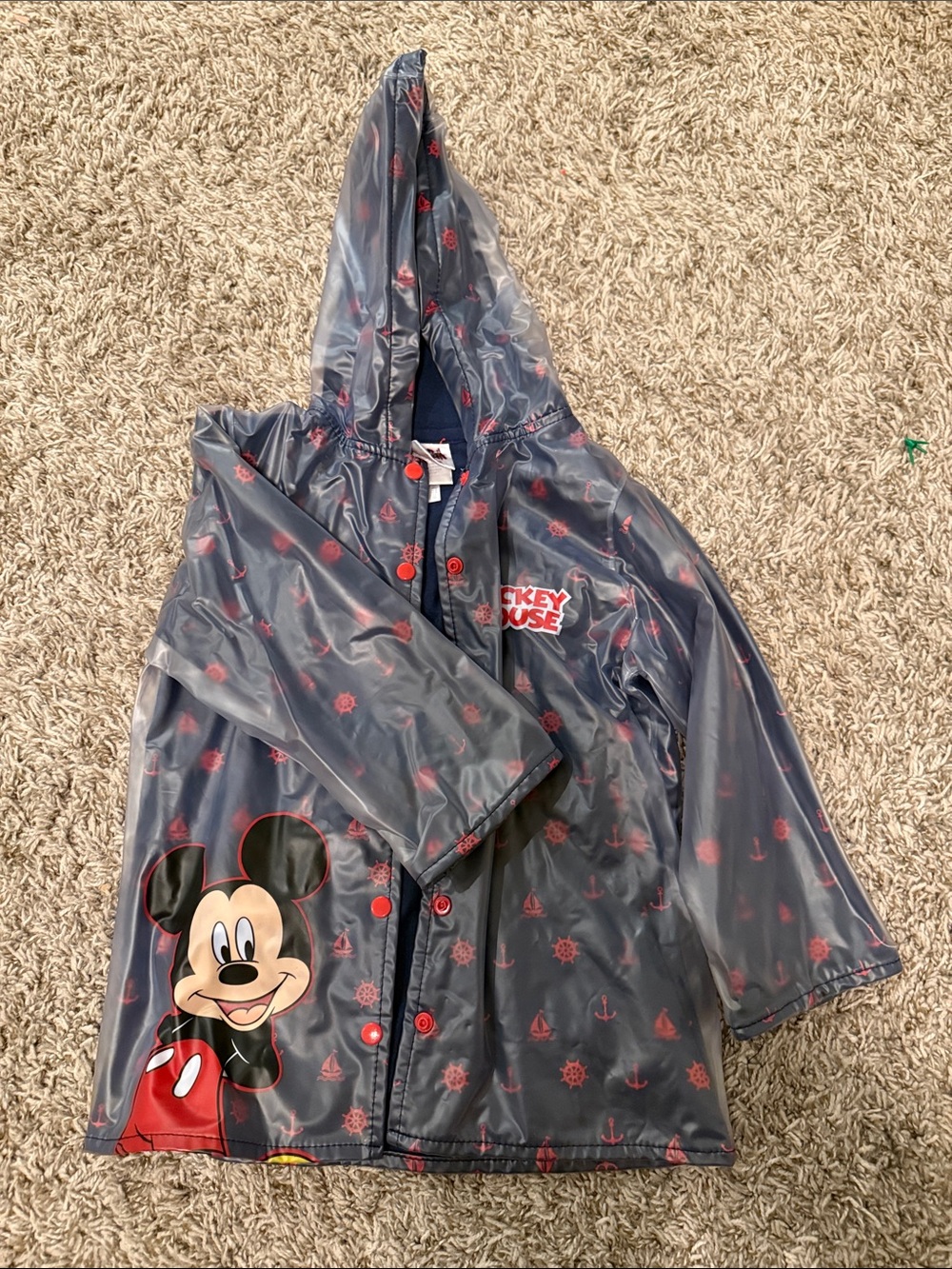 Disney Official Mickey Mouse nautical theme rain coat